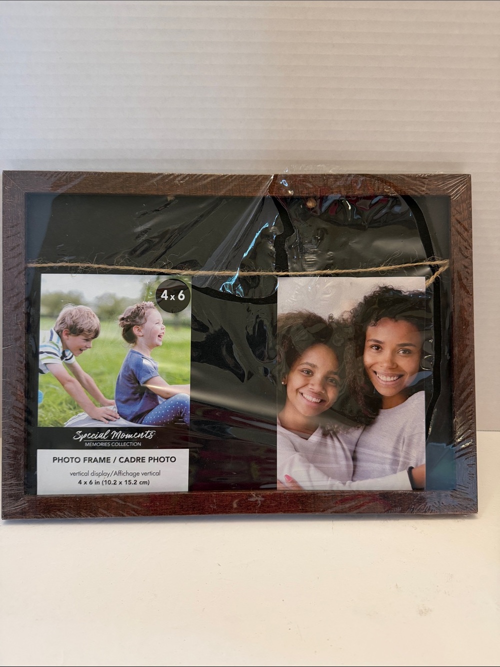 Special Moments 12” x 9” Wood Photo Frame Jute Cord w/Clothespins